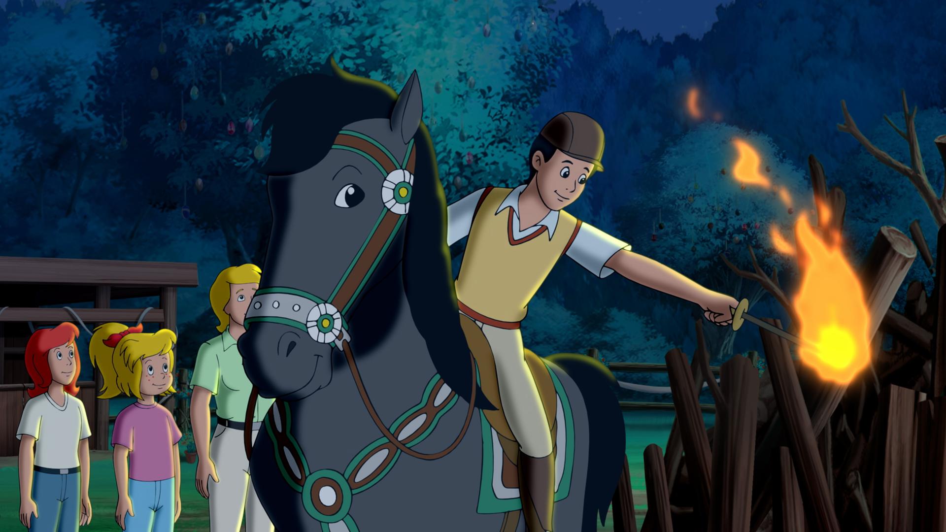 Alex soll das Osterfeuer entzünden.