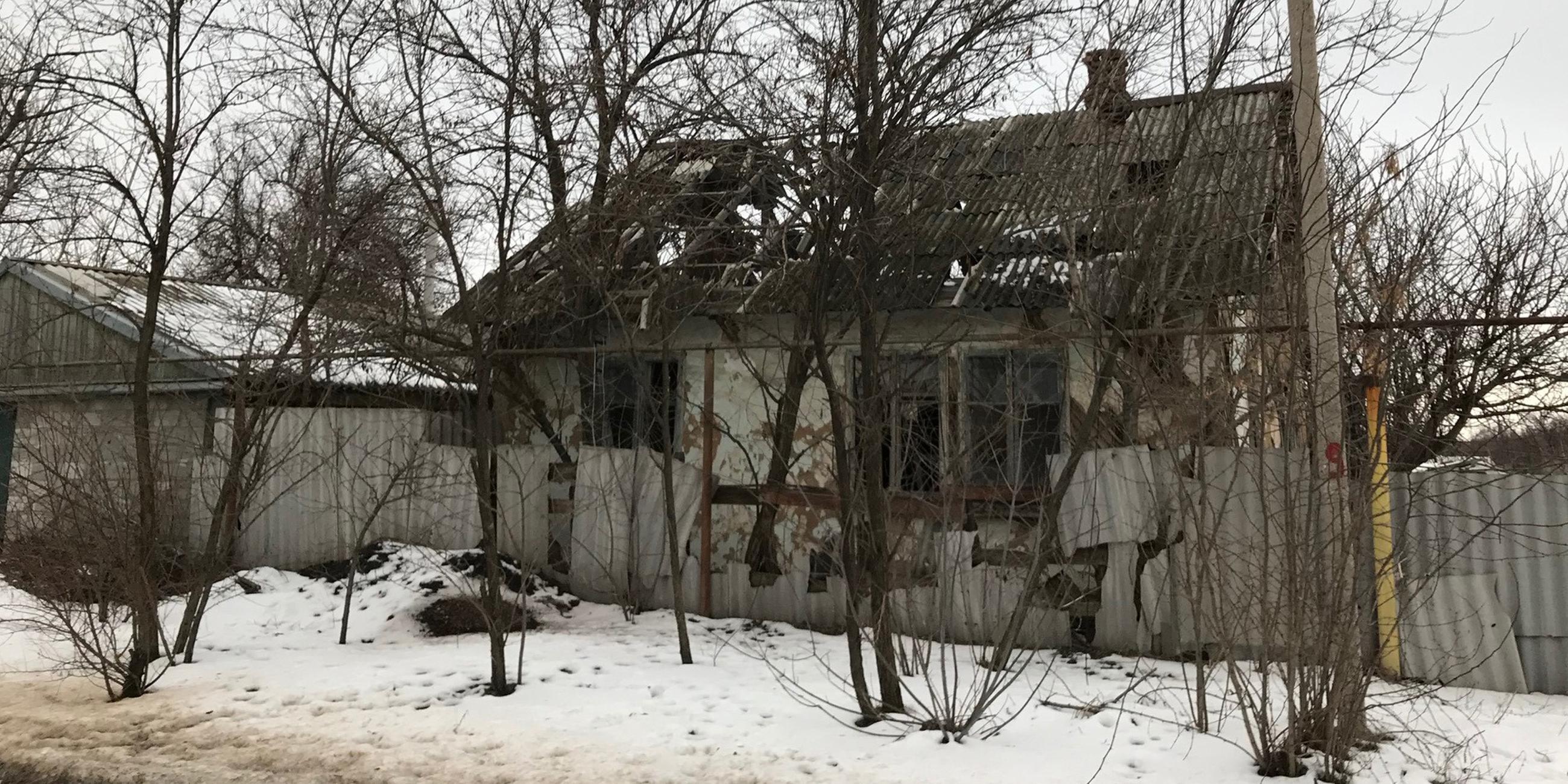 Ein zerstörtes Haus