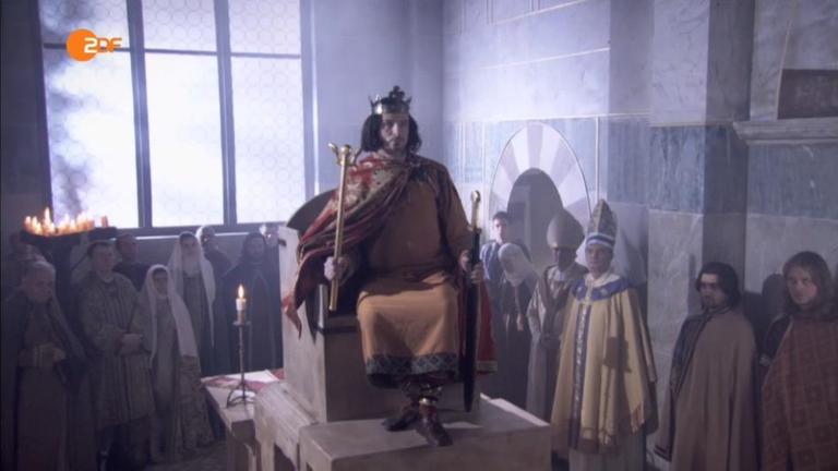 Otto der Große besteigt den Karlsthron