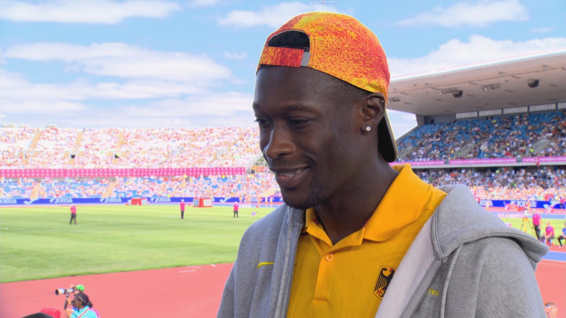 Der deutsche Leichtathlet Owen Ansah im ZDF Interview bei der Leichtathletik EM 2026 in Birmingham
