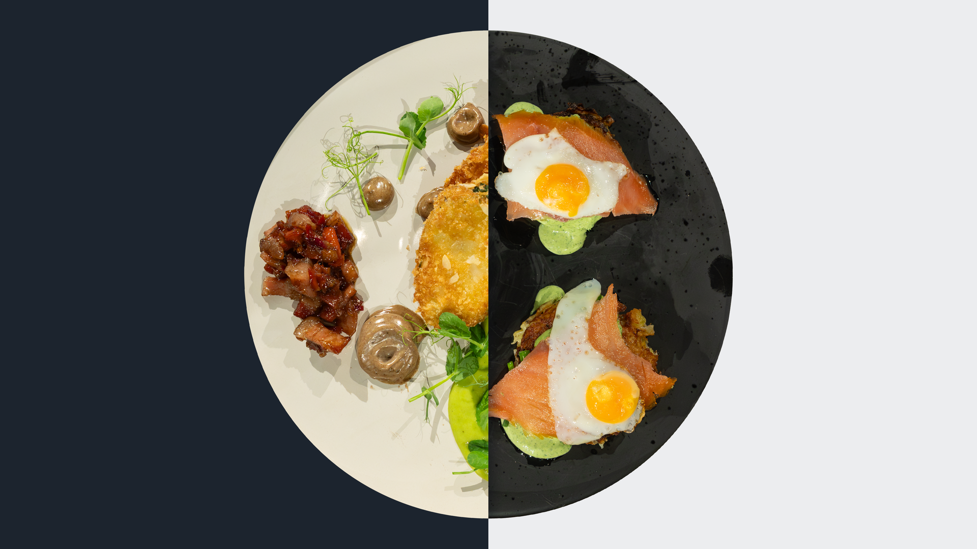Panierte Zucchini vs. Wachtel-Spiegelei