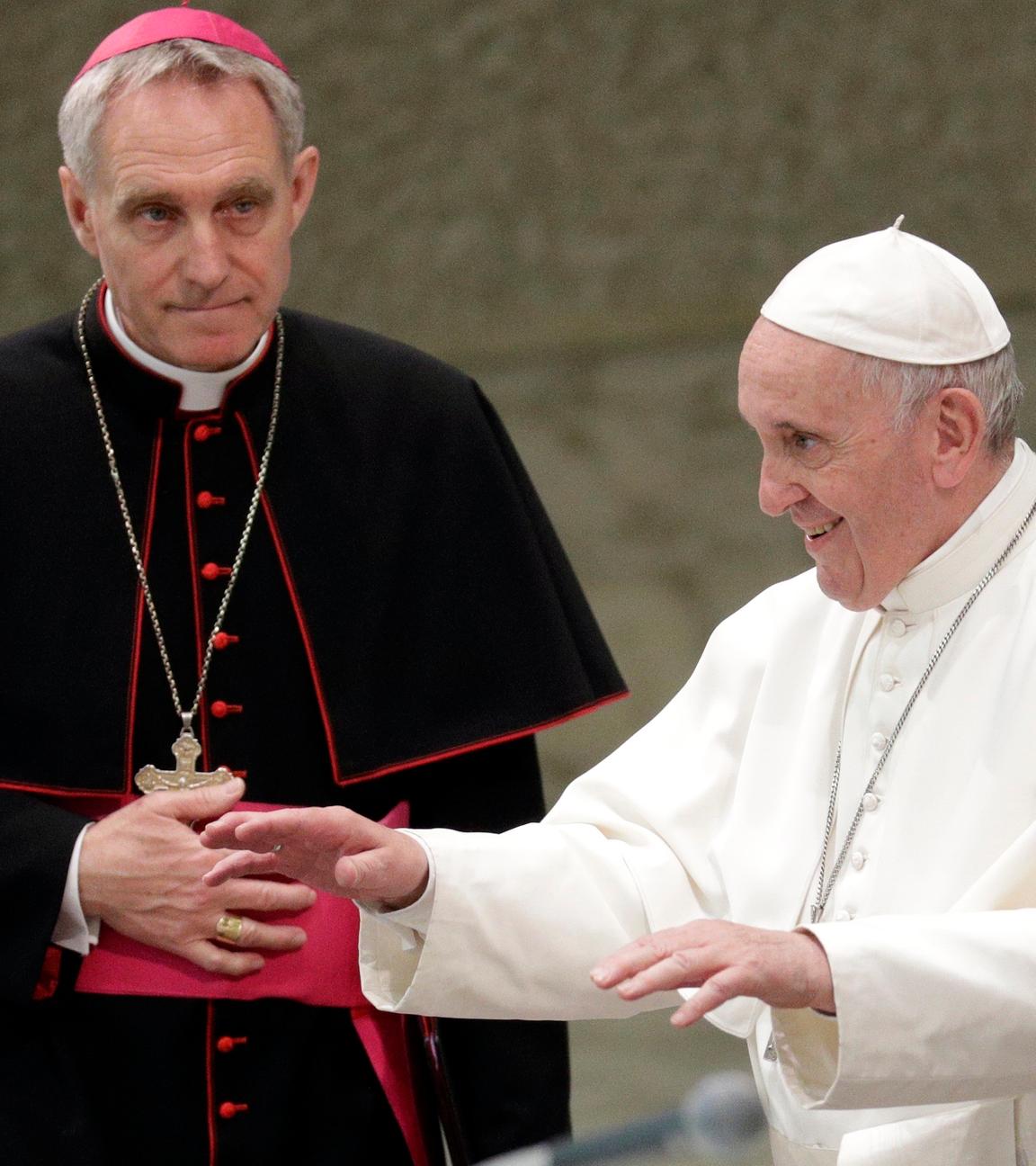 Papst Franziskus trifft Erzbischof Gänswein