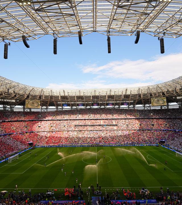 Blick aufs Stadion vor dem Spiel. 