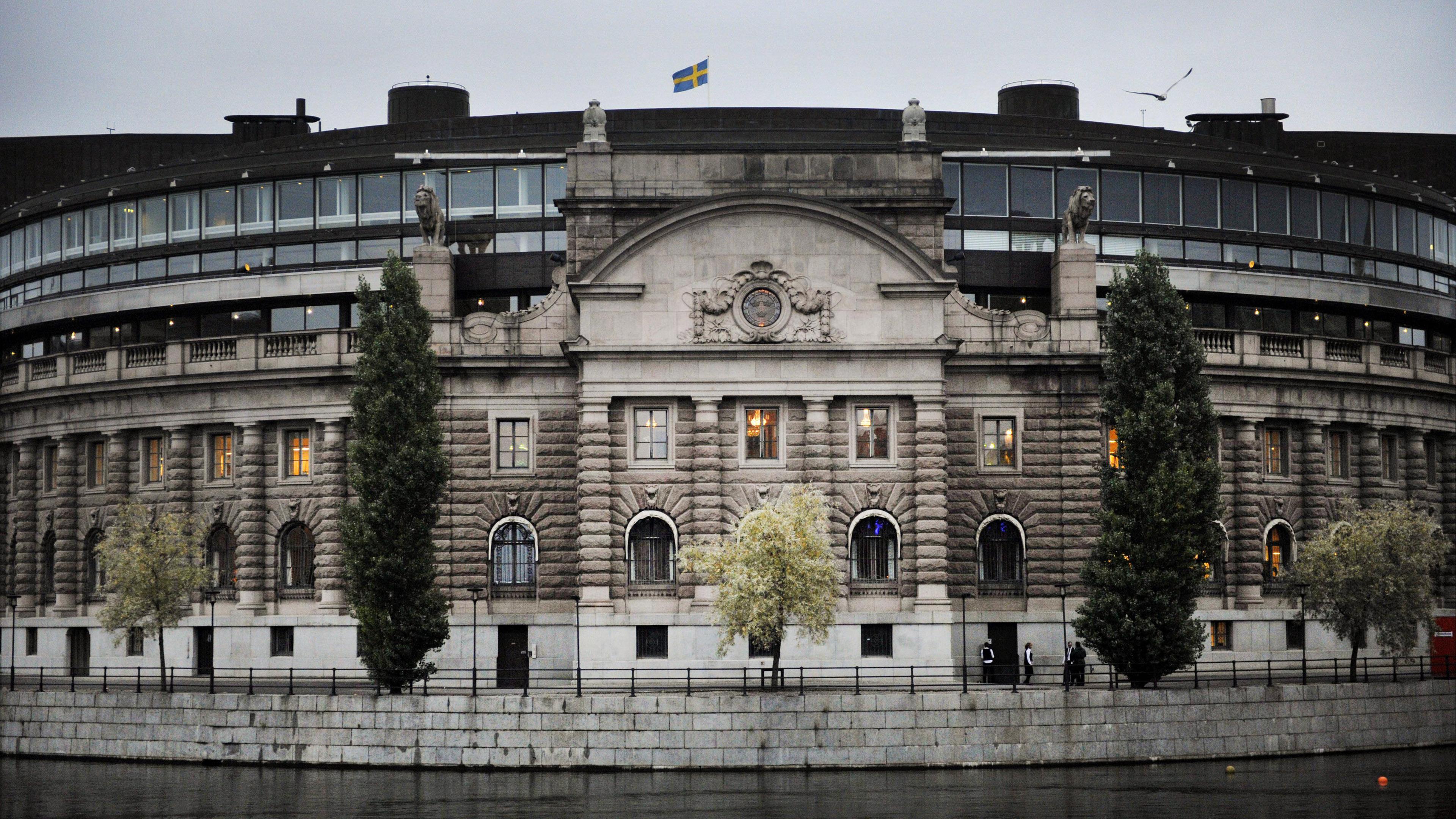 Das Gebäude des schwedischen Parlaments in Stockholm.