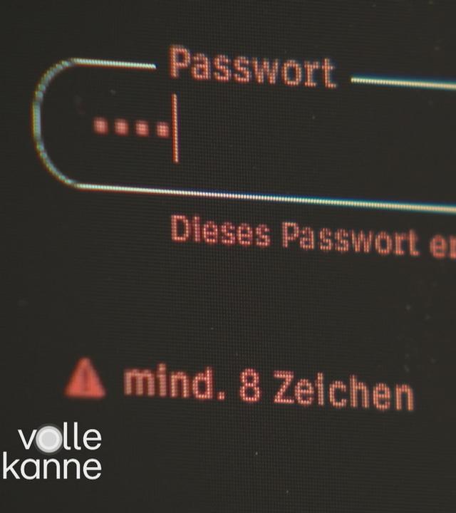 Eingabemaske für ein Passwort, was rot aufleuchtet, weil das Passwort nicht den Kriterien entspricht
