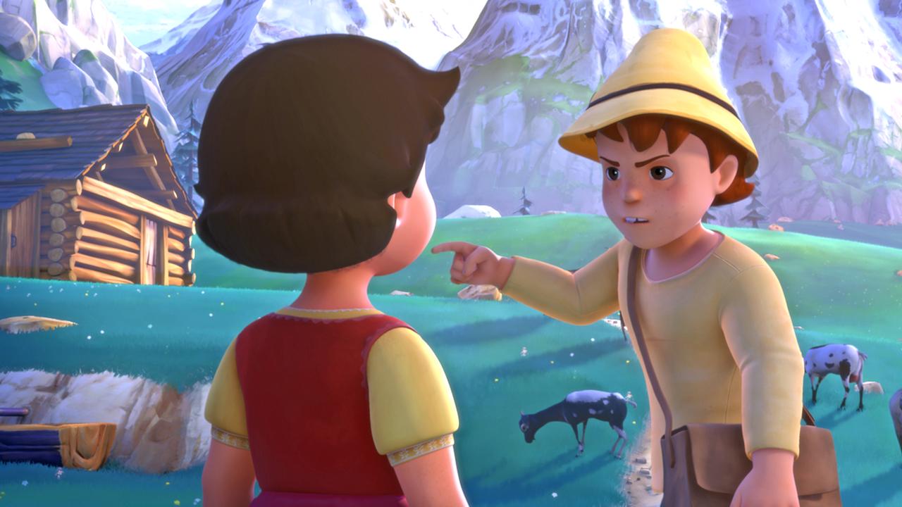 Peter schaut wütend zu Heidi.