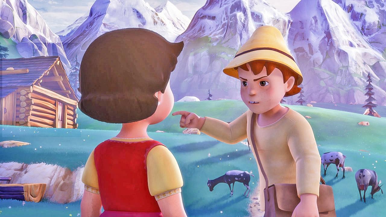 Peter schaut sehr wütend zu Heidi herüber.