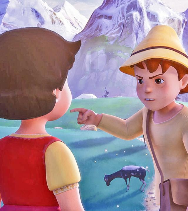 Peter schaut sehr wütend zu Heidi herüber.