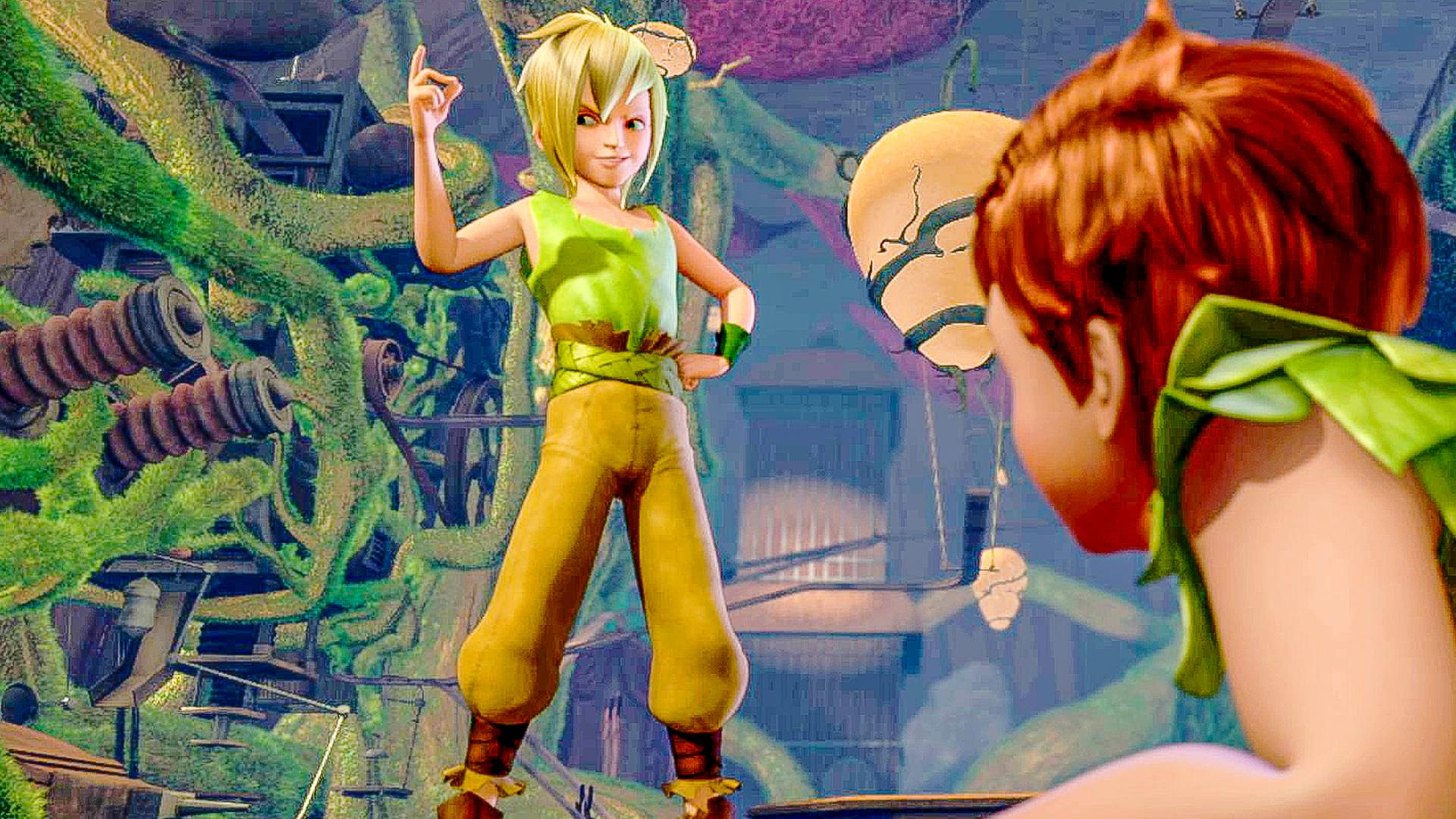 Armus zwingt Peter Pan zu Boden. Armus steht über Peter und hält seine Hand drohend nach oben.