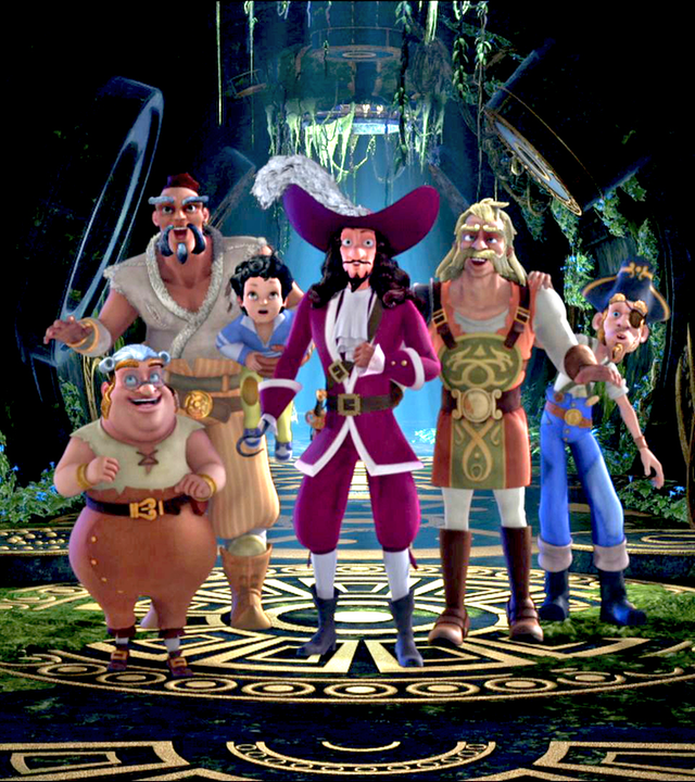 Hook und seine Piraten sind mit Michael in dem Tempel. Er ist im Innern reich mit Gold verziert.