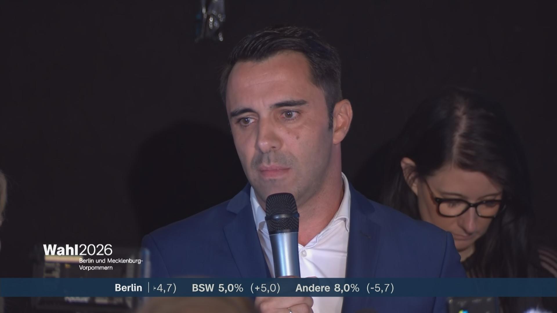 Daniel Peters von der CDU mit einer Reaktion zur Landtagswahl in Mecklenburg-Vorpommern.