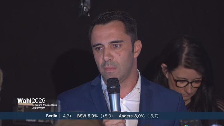 Daniel Peters von der CDU mit einer Reaktion zur Landtagswahl in Mecklenburg-Vorpommern.