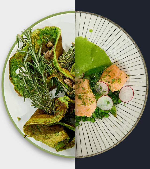 Pfannkuchen-Schiffchen vs. Lachs