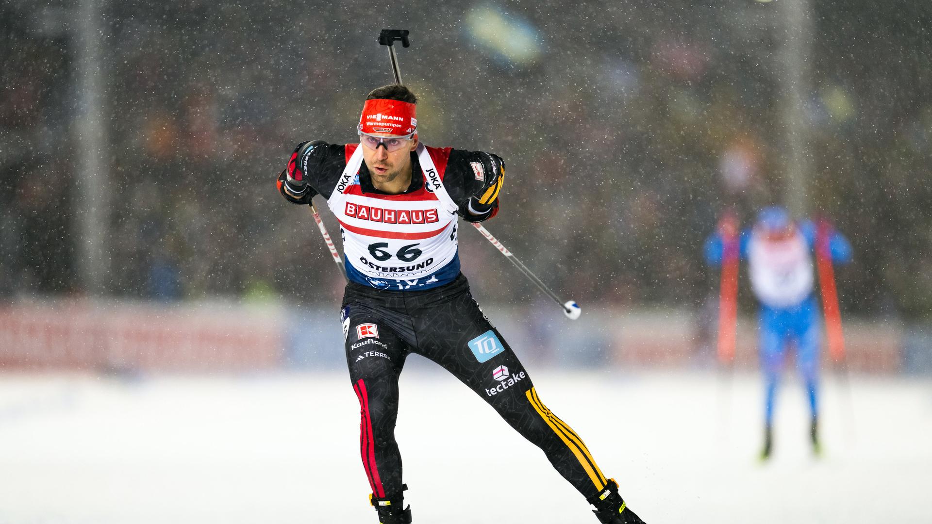 Biathlet Philipp Nawrath beim Weltcup in Östersund