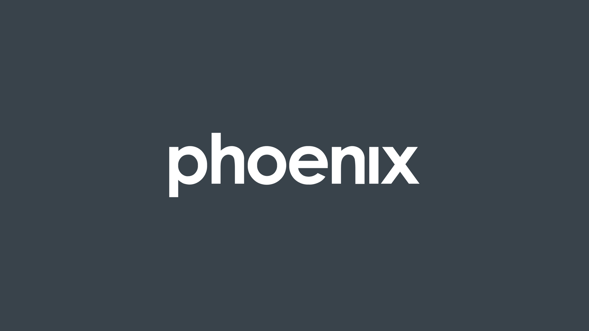 Das Logo von phoenix auf dunklem Hintergrund.