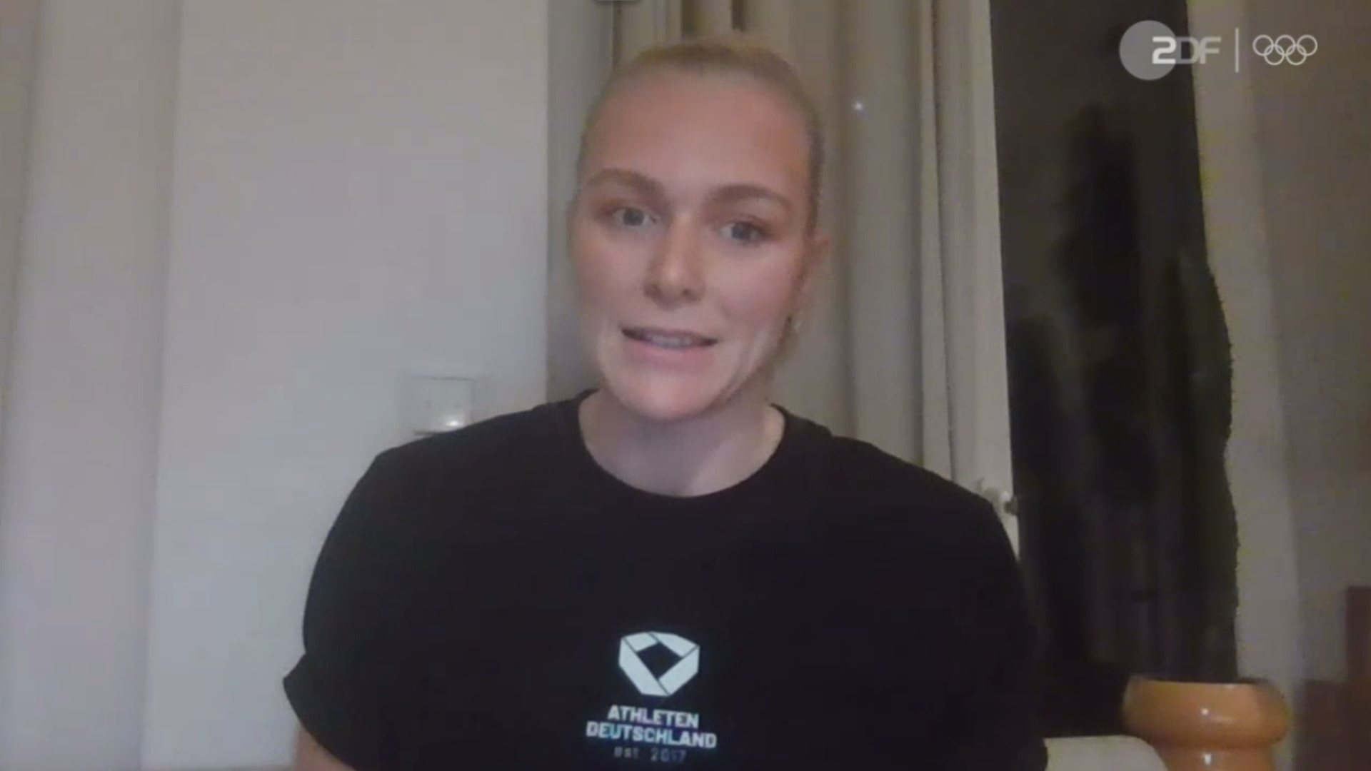 Pia Greiten im Sportstudio.