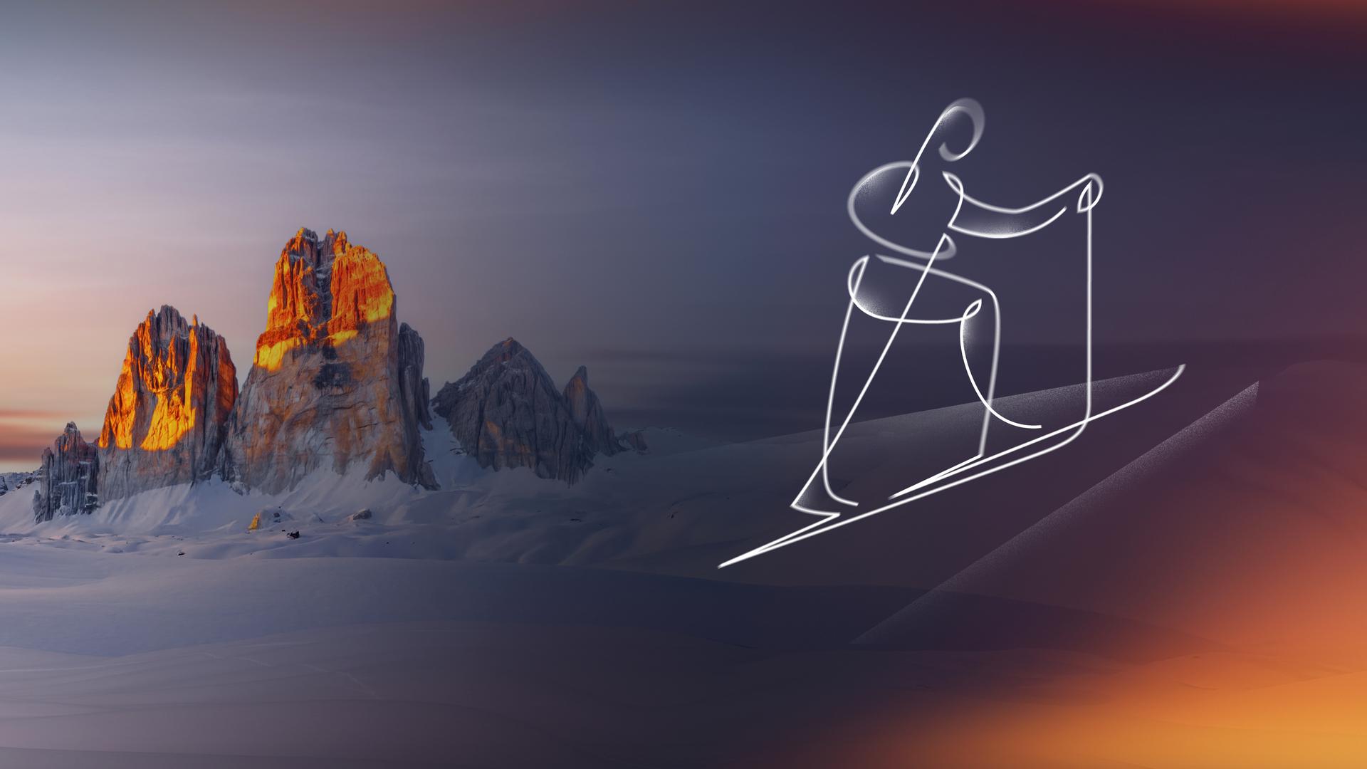 Piktogramm: Skibergsteigen