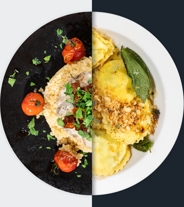 Pilzragout vs. Spinat-Ricotta-Ravioli