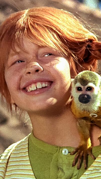 "Pippi Langstrumpf - Pippi zieht in die Villa Kunterbunt": Pippi (Inger Nilsson) hat ihr Äffchen "Herr Nilsson" auf der Schulter.