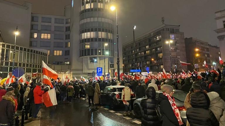 PiS-Proteste in Polen am 11.01.2024.