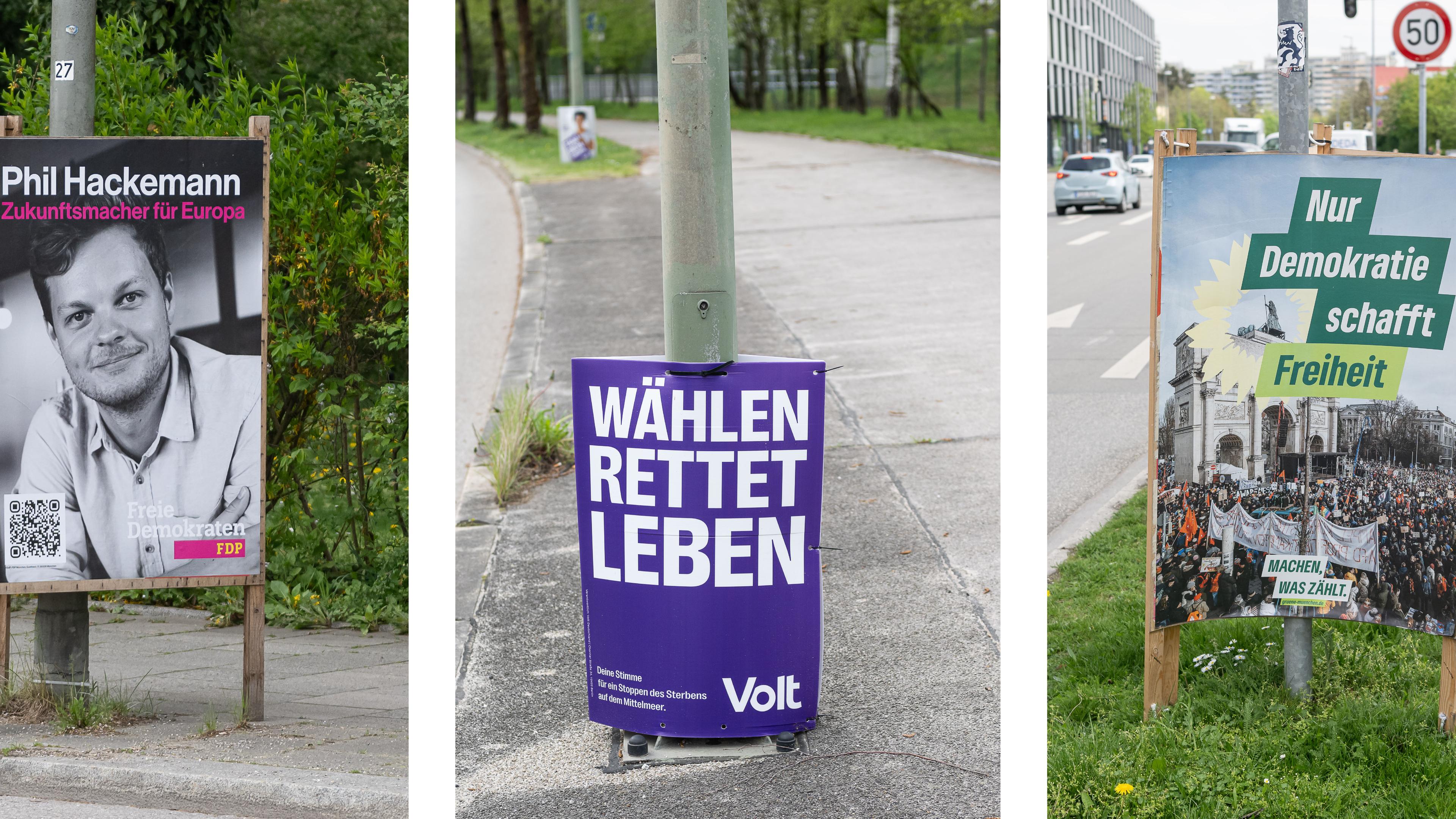 Collage: Plakate zur Europawahl