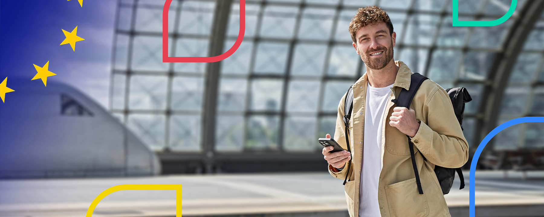 Der Host von "plan b: Da geht was, Europa!" Frederik Fleig steht an einem Bahnsteig.