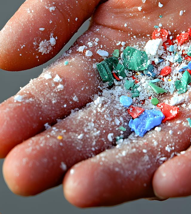Mikroplastik in der Hand