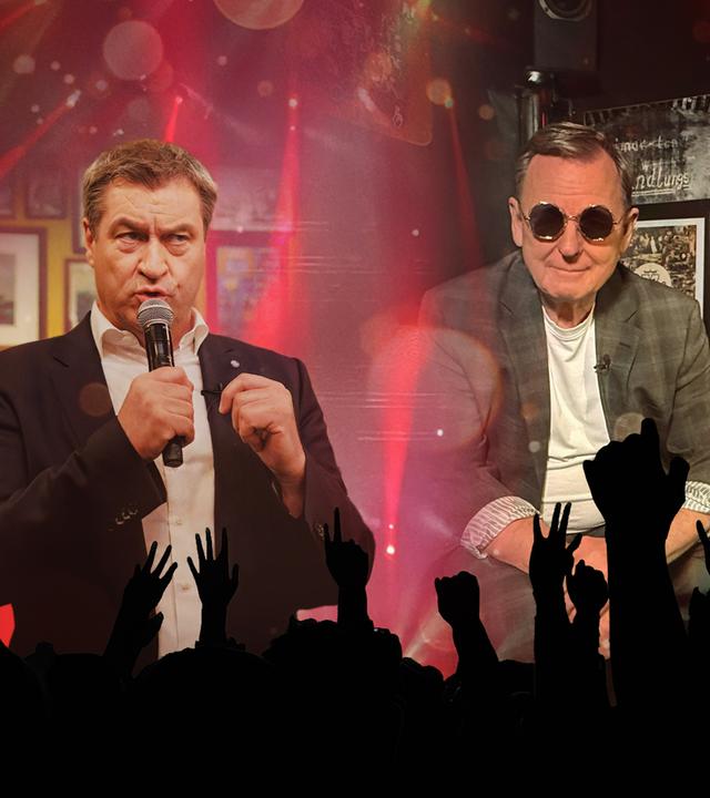 Grafikmontage mit Markus Söder und Bodo Ramelow auf einer Bühne