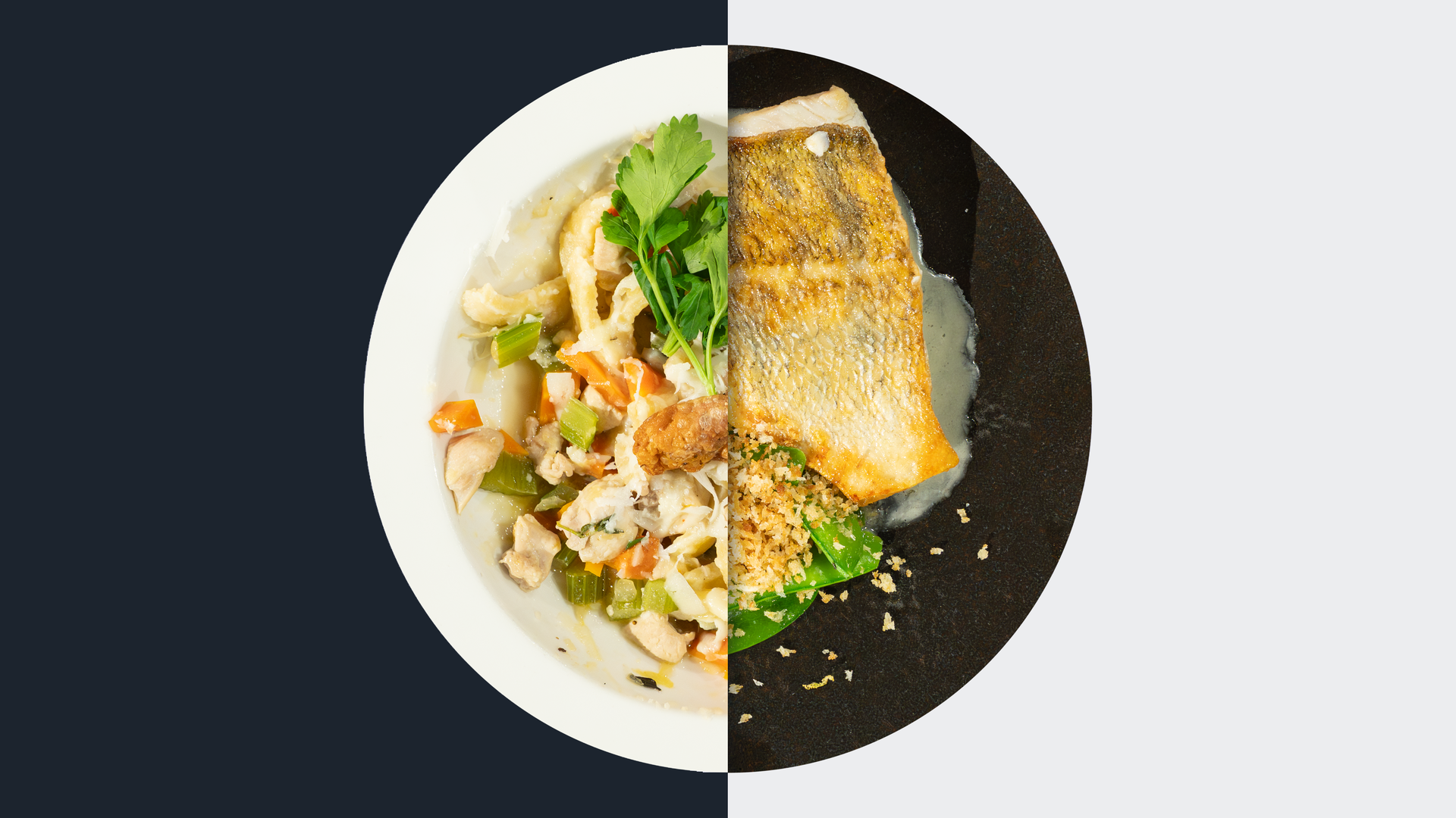 Pollo-fino-Ragout vs. Gebrates Zanderfilet