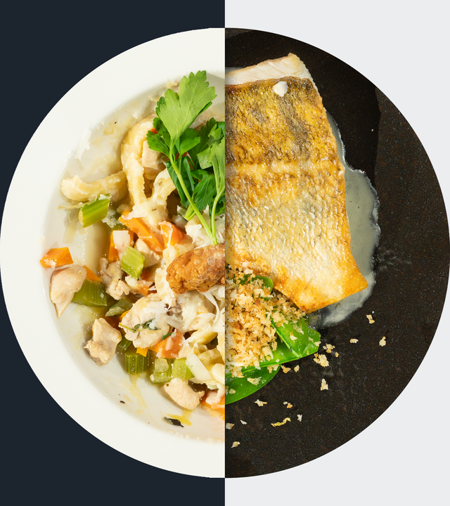 Pollo-fino-Ragout vs. Gebrates Zanderfilet