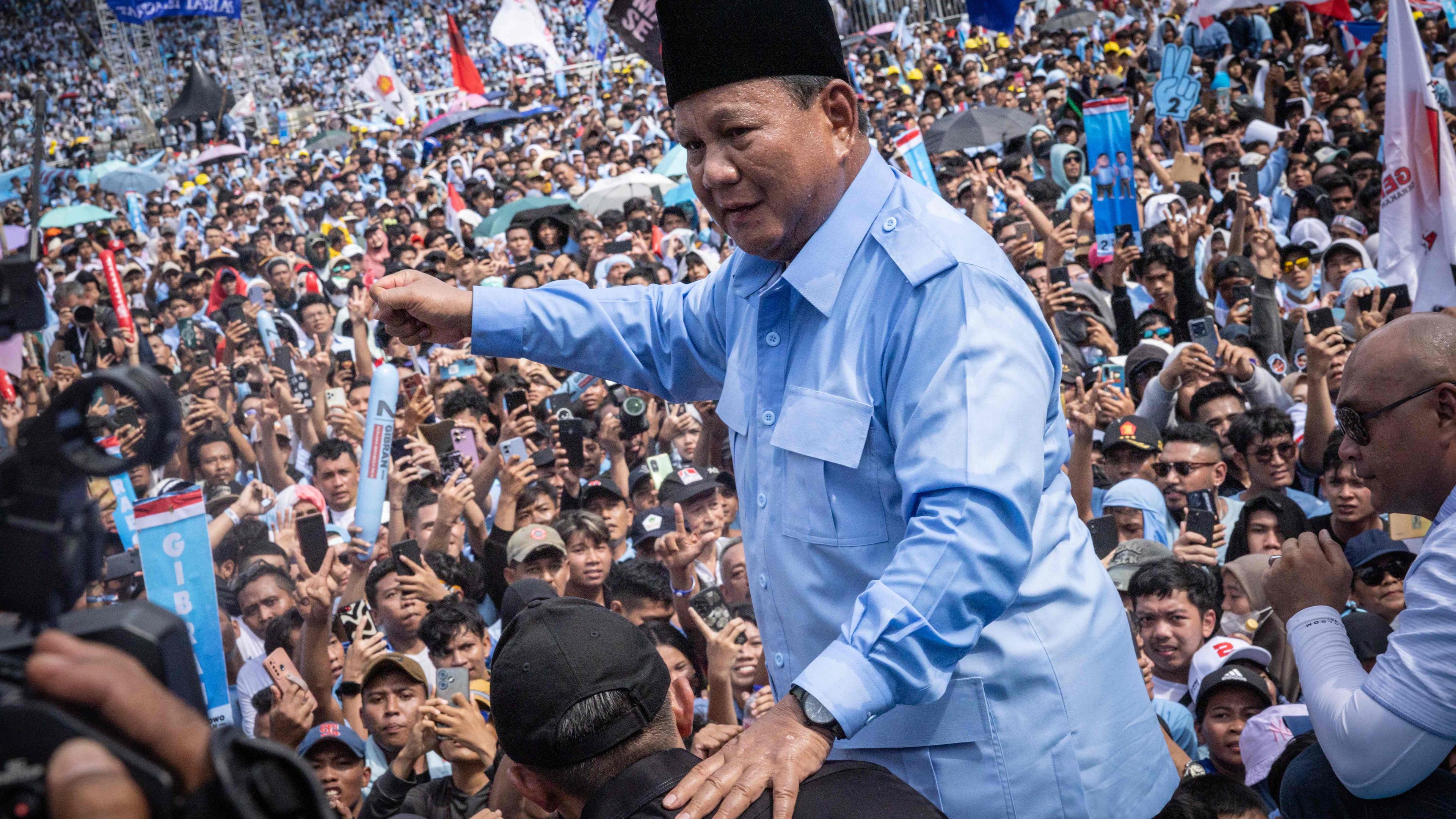 Prabowo Subianto im Wahlkampf im Februar