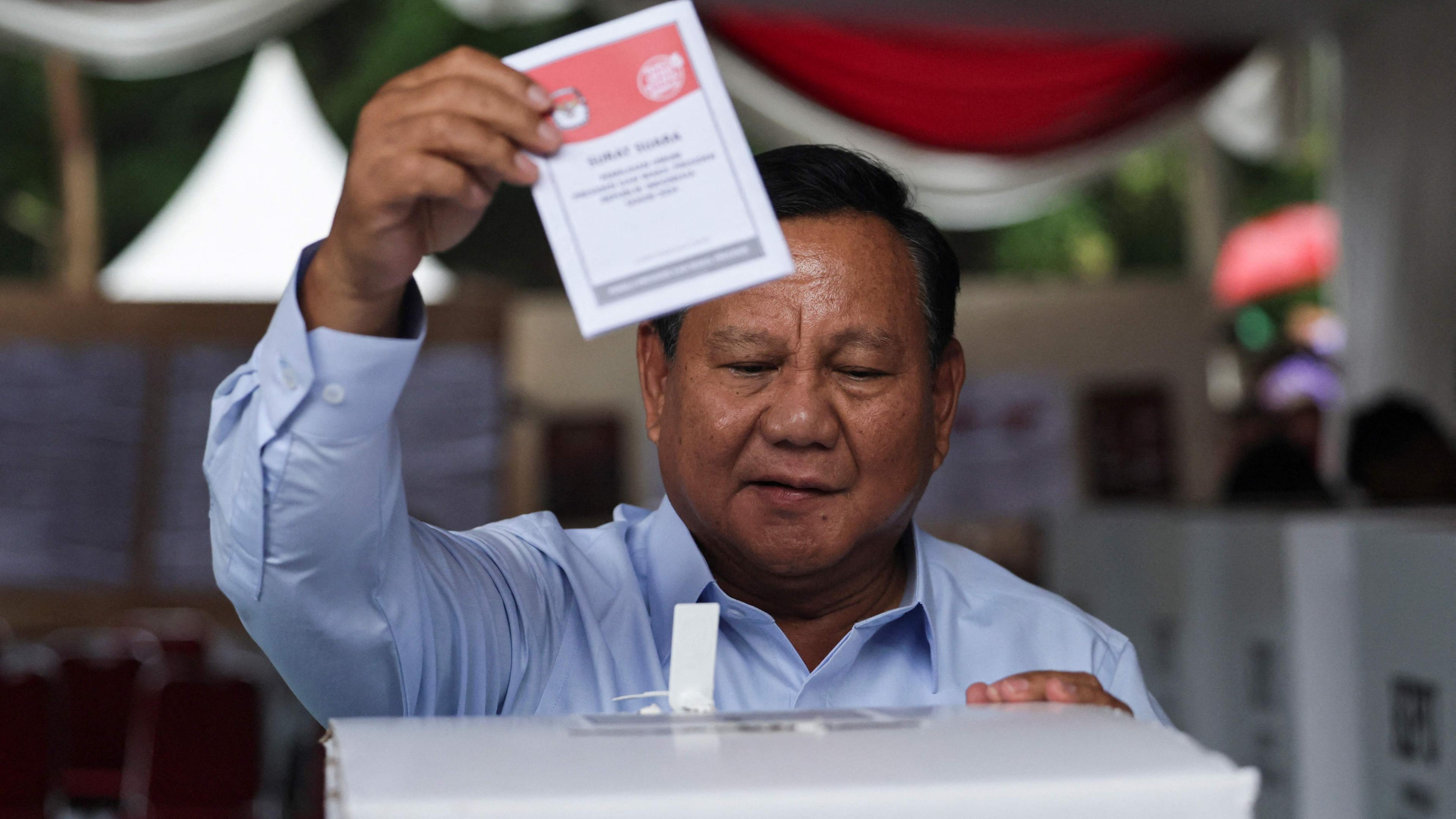 Indonesiens angehender Präsident Prabowo Subianto bei der Wahl