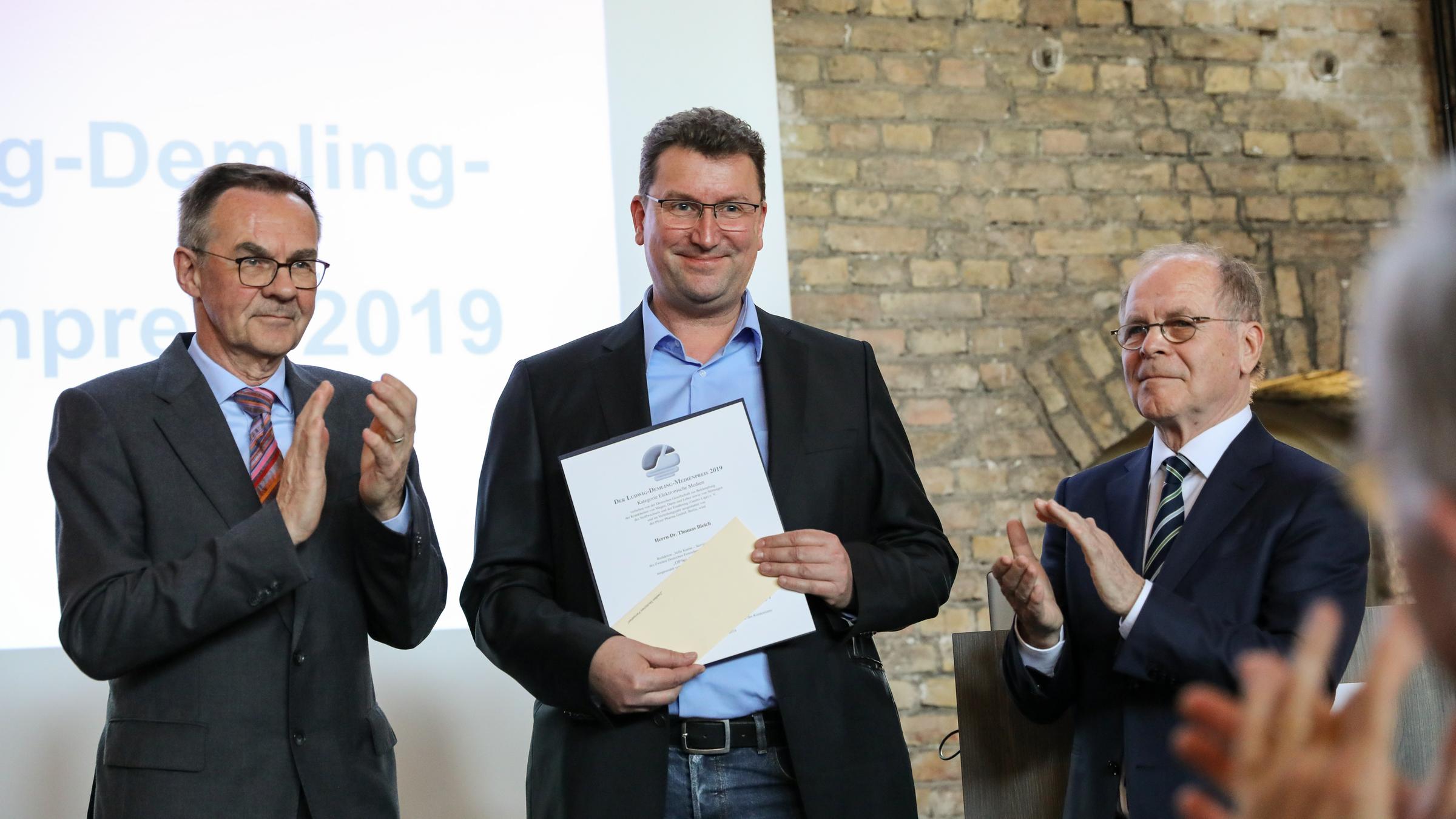 Verleihung Ludwig-Demling-Medienpreis 2019 an Thomas Bleich.