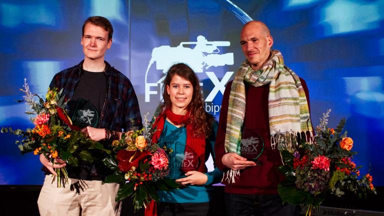 Verleihung FinEX 2019 am 13.11.2019 in Magdeburg: Die Preisträger Tim Walther, Lisa-Marie Lausmann, Moritz Schetter (v.l.)