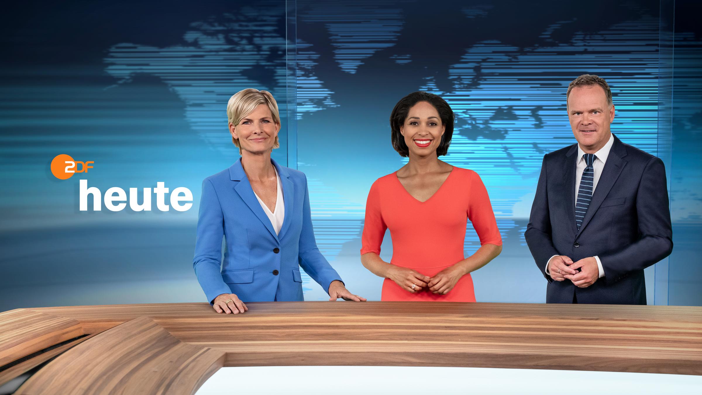 Barbara Hahlweg, Jana Pareigis und Christian Sievers präsentieren im Wechsel die 19-Uhr-„heute“-Sendung aus dem runderneuerten ZDF-Nachrichtenstudio.