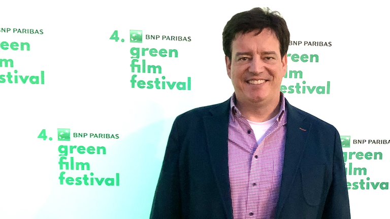Filmemacher Andreas Ewels auf der Preisverleihung auf dem Internationalen Greeen Festival in Krakau.