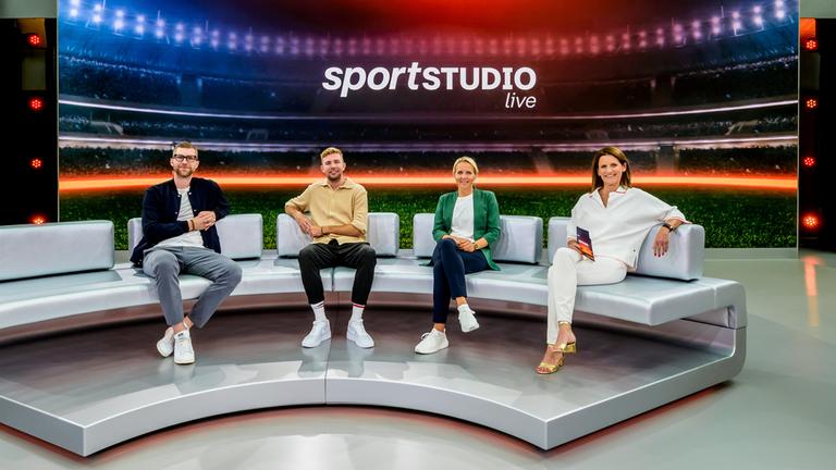 Von links: Per Mertesacker, Christoph Kramer, Friederike Kromp, Katrin Müller-Hohenstein