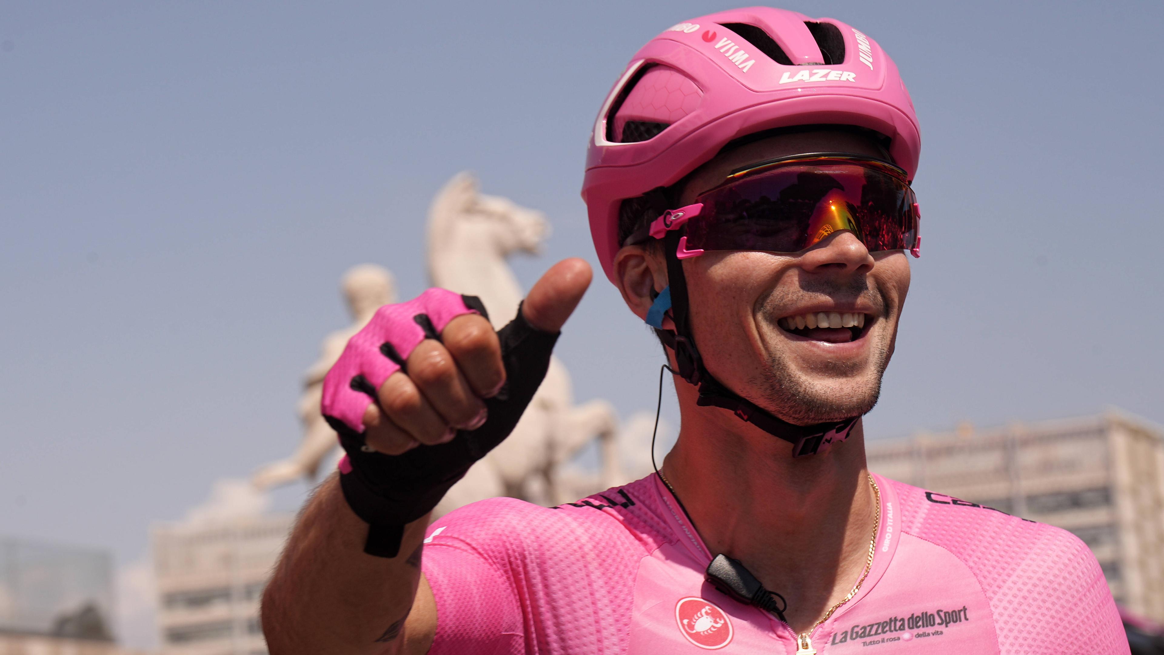 Radsport – Giro d'Italia – Etappe 21, Rom, Italien, 28.05.2023, Primoz Roglic feiert nach der 21. Etappe