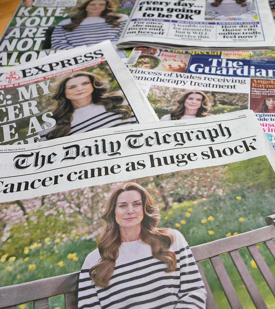 Zeitungen mit Nachricht von Prinzessin Kates Krebsbehandlung