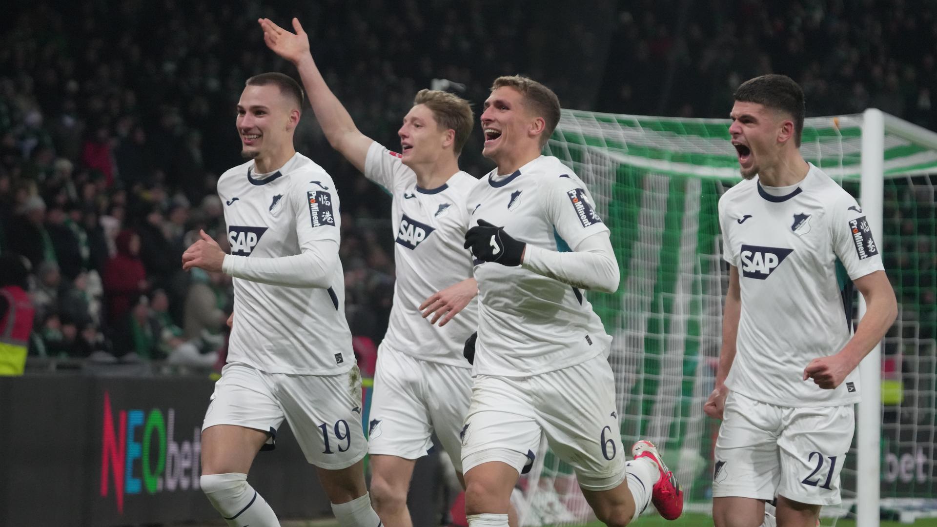 Grischa Prömel (Hoffenheim) freut sich über das Tor zum 0:2.