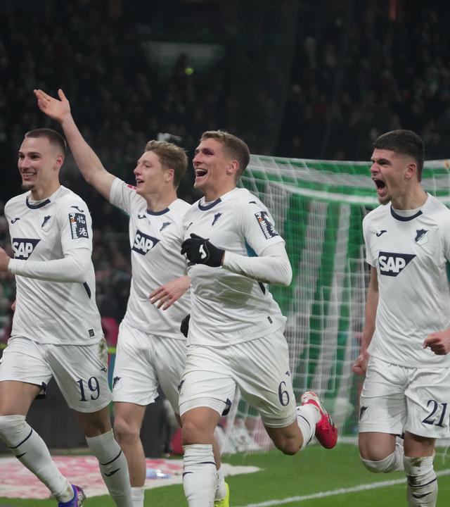 Grischa Prömel (Hoffenheim) freut sich über das Tor zum 0:2.