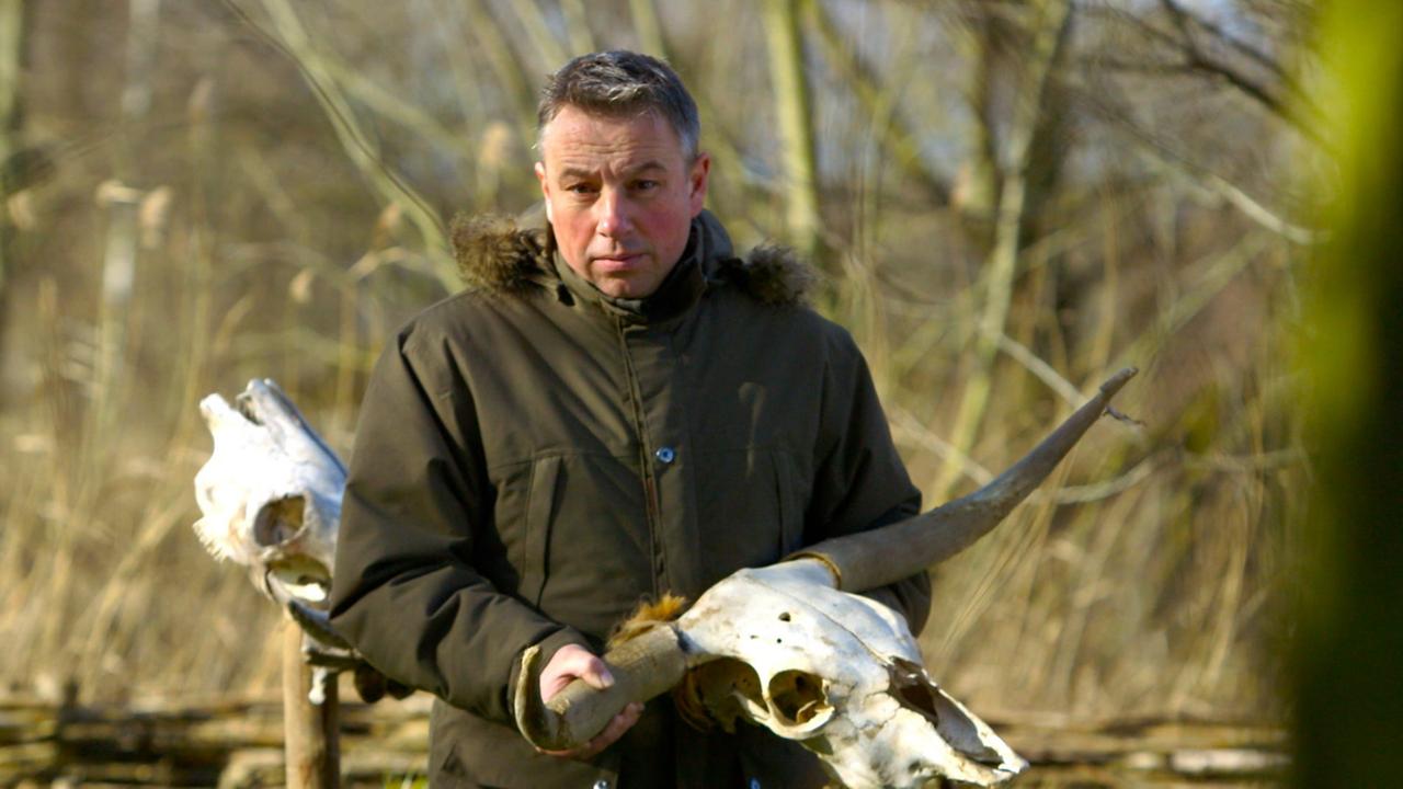 Professor Wemhoff unterwegs mit einer Vespa vor dem Kolosseum in Rom.