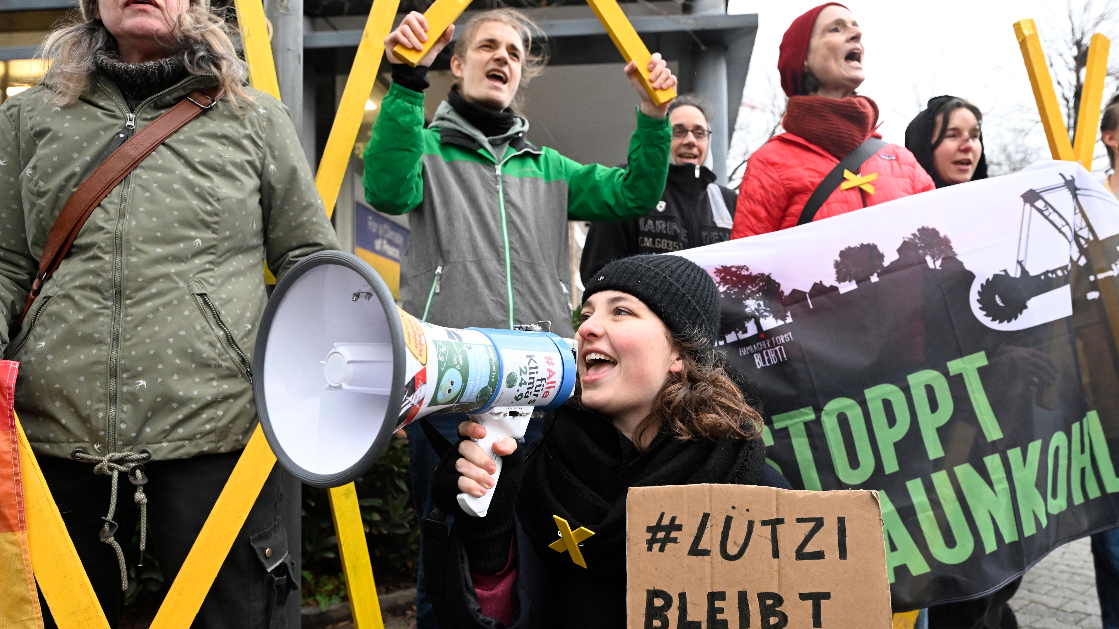 Protest gegen den Abriss des Dorfes Lützerath