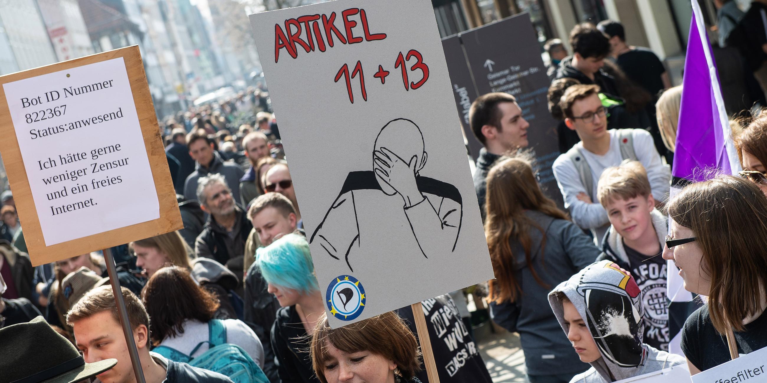 Proteste gegen das neue Urheberrecht am 23.03.2019 in Göttingen