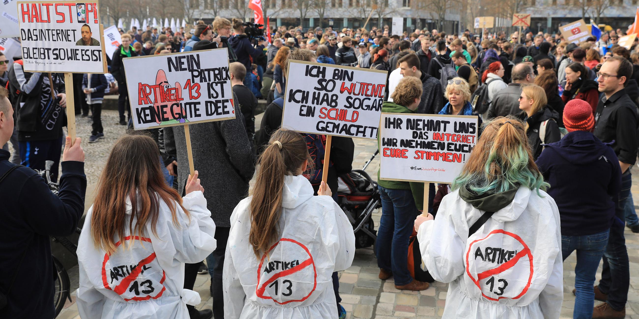 Proteste gegen das neue Urheberrecht am 23.03.2019 in Magdeburg