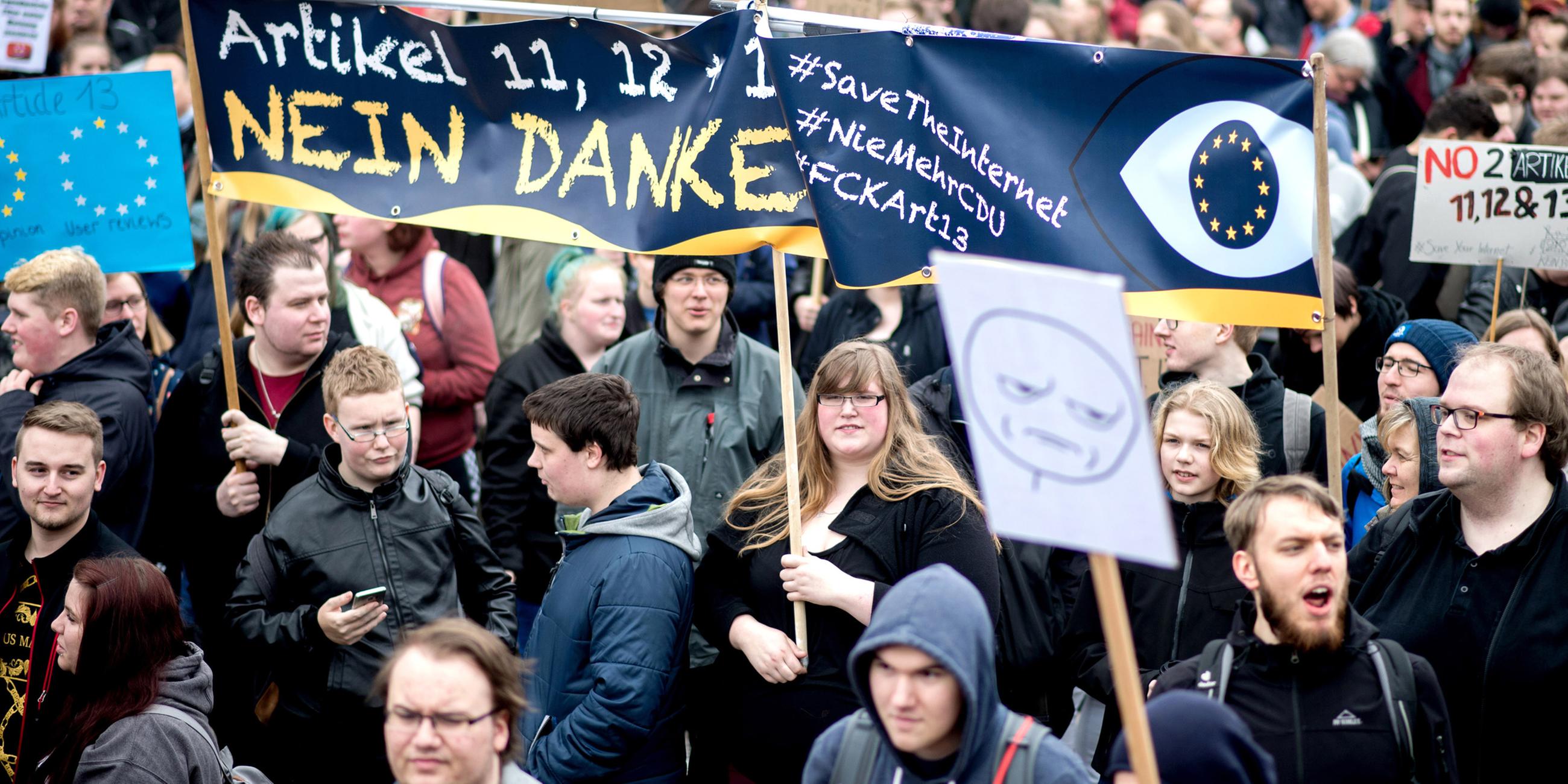 Proteste gegen das neue Urheberrecht am 23.03.2019 in Hannover