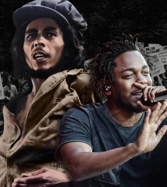 Montage Portraitbilder von Bob Marley und Kendrick Lamar