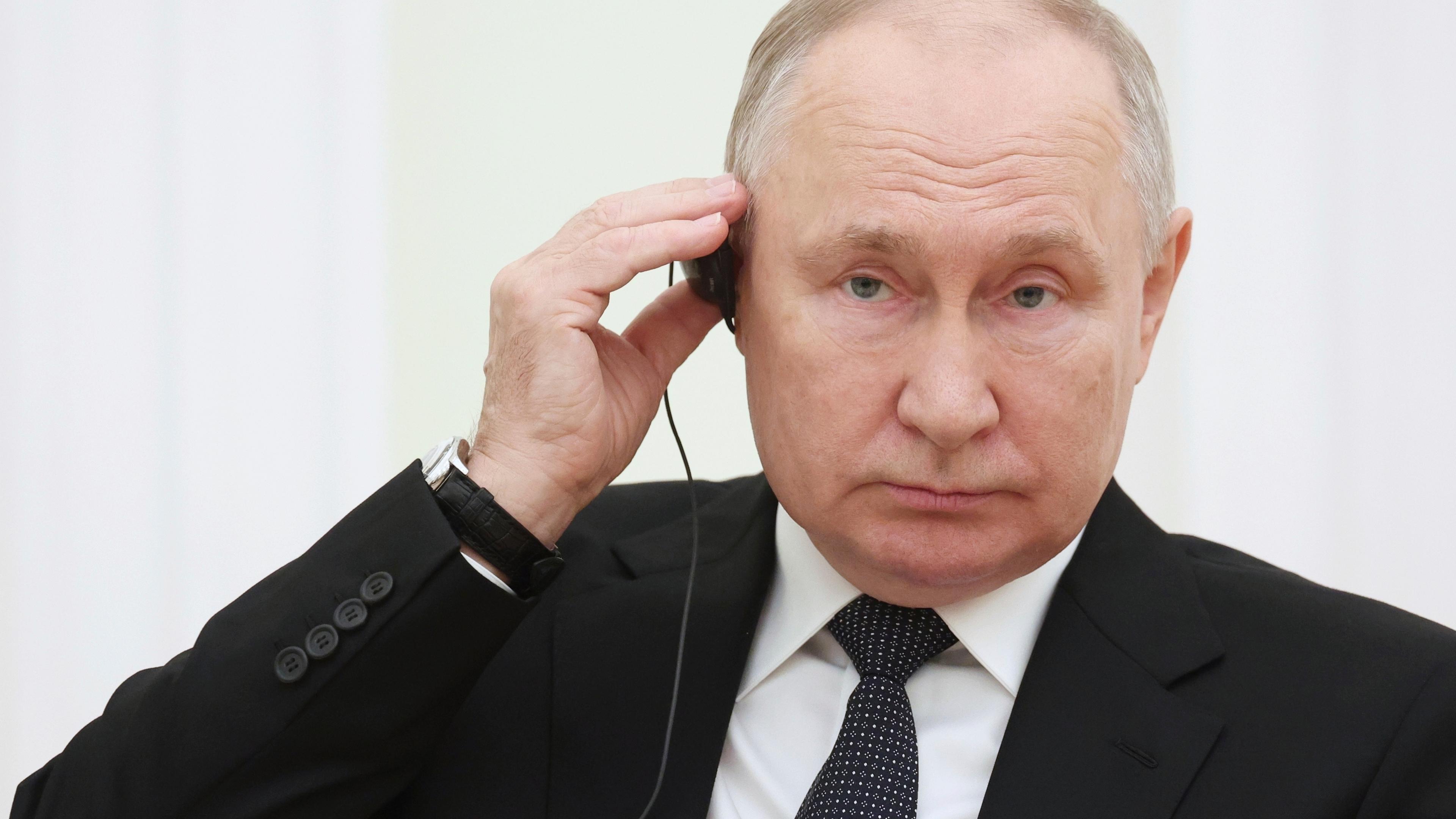 Wladimir Putin im Kreml am 10.10.2023