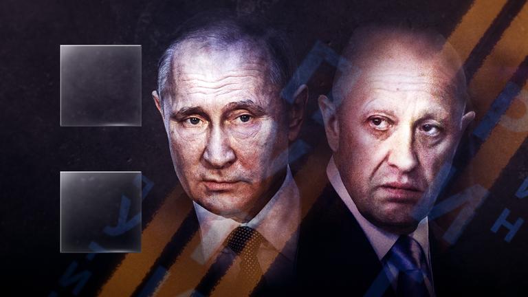 Präsident Putin neben Söldnerführer Prigoschin