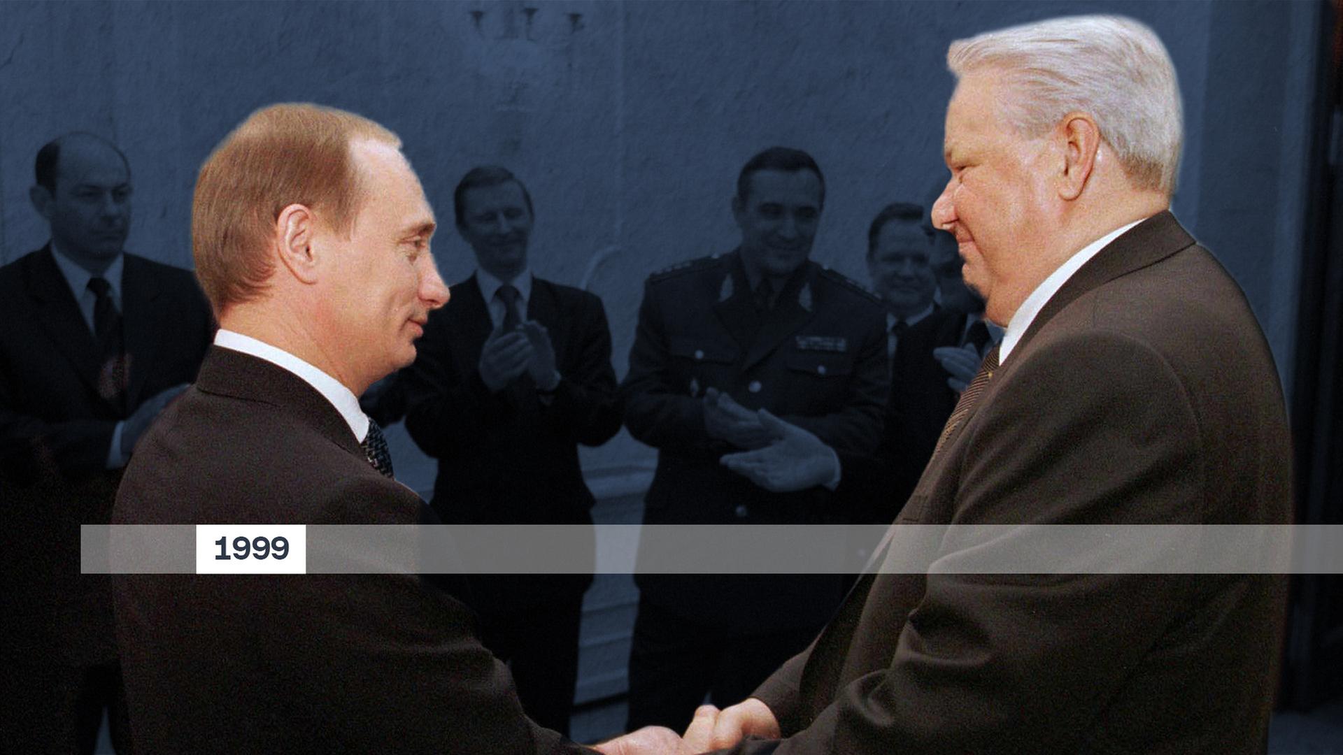 Wladimir Putin und Boris Jelzin